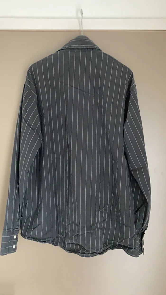 Chemise homme manches longues noire rayures blanches 41/42 Soft Grey - photo numéro 4