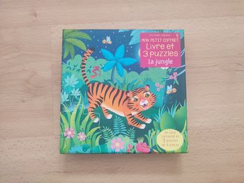 Coffret livre et 3 puzzles la jungle Usborne 
