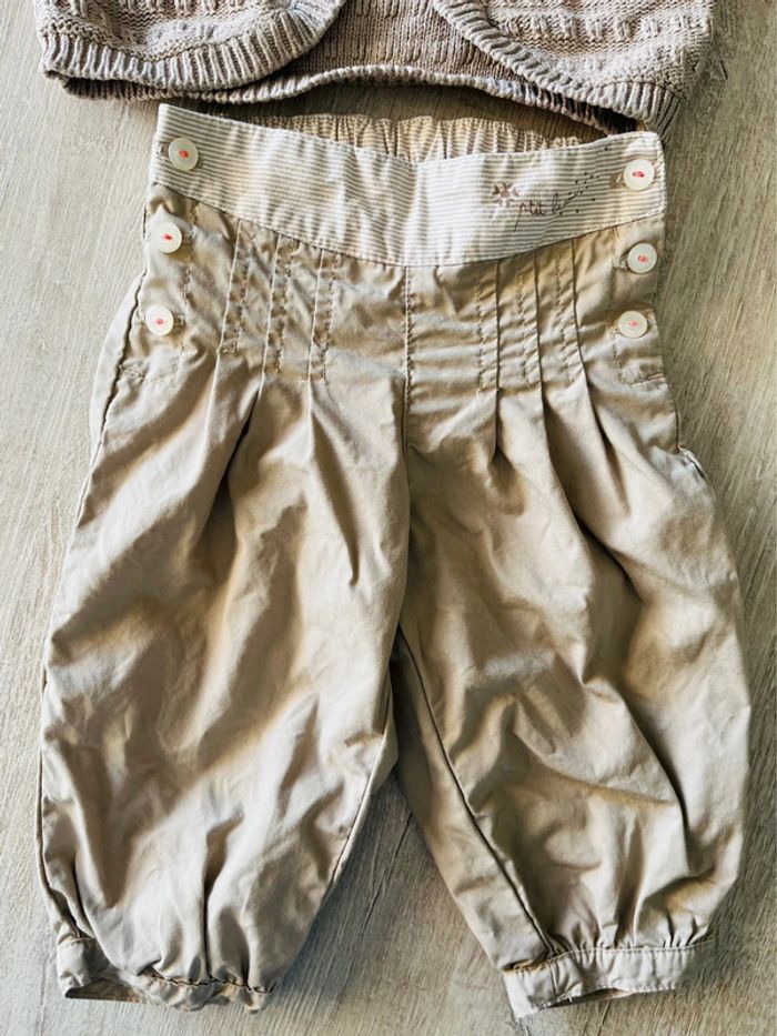 Gilet et pantalon bébé fille p’tit bisou - photo numéro 3