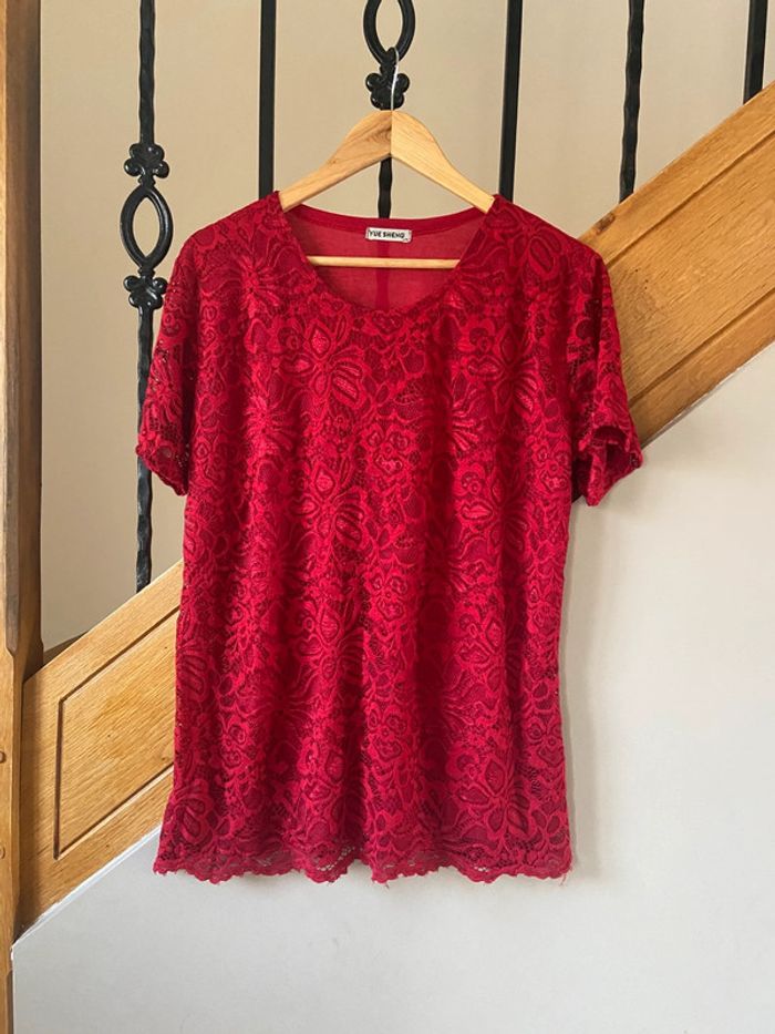 T-shirt à dentelle