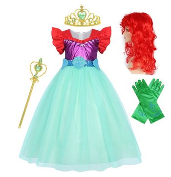 Déguisement robe sirène perruque et ces accessoires Taille 5-6ans