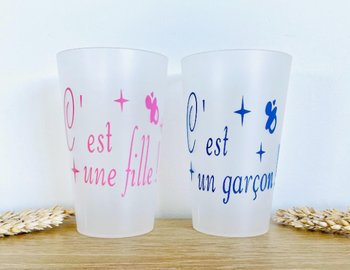 Gobelet personnalisé babyshower "C'est un garçon !" | "C’est une fille !"