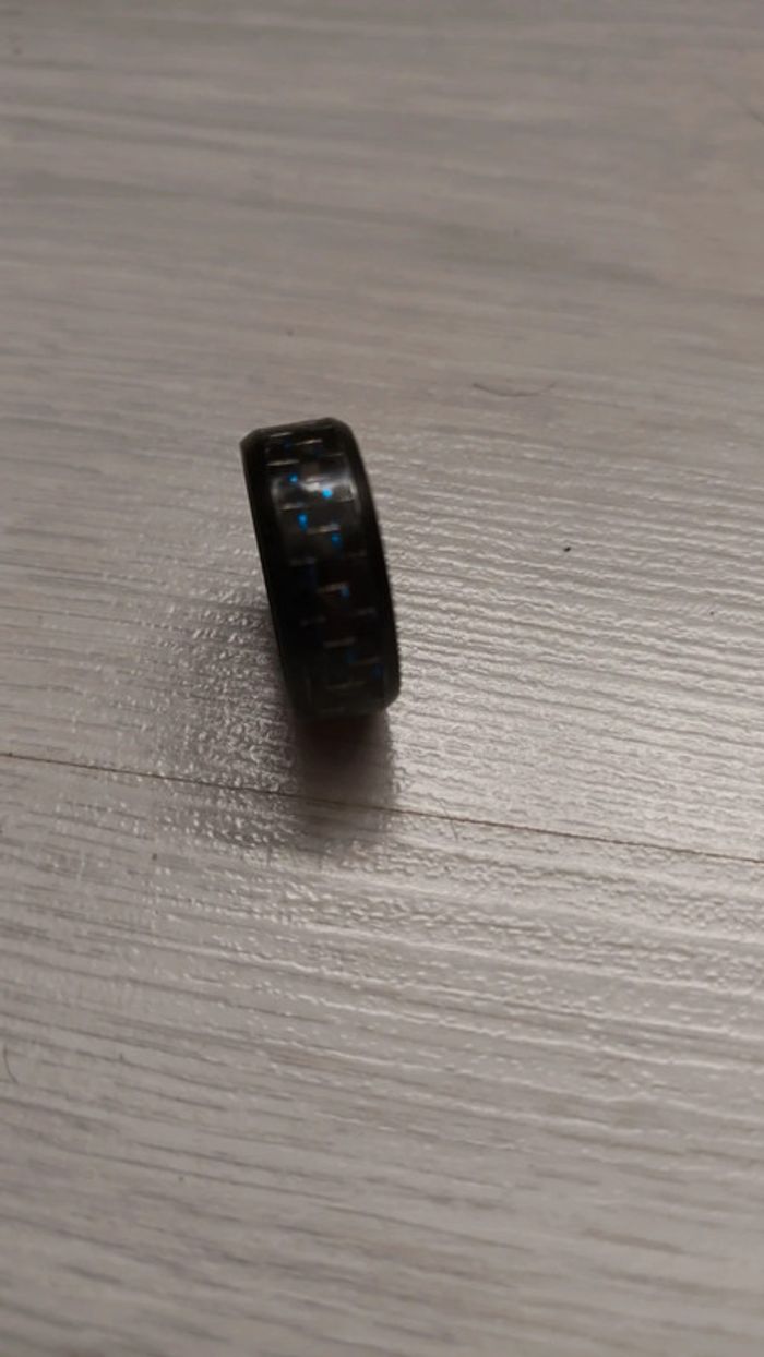 Bague acier carbone bleu - photo numéro 3