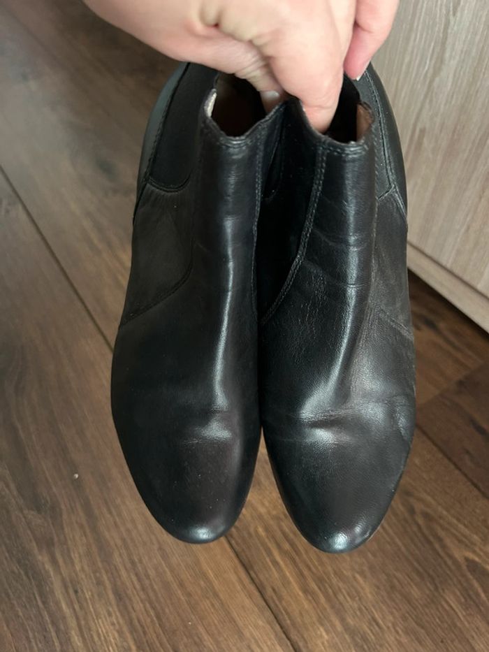 Bottines Unisa P. 38 noir cuir talons - photo numéro 2