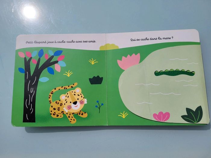 Livre à toucher Collection Petit-doux Fleurus 🐆 Cache-cache dans la jungle 🐊 72 - photo numéro 4