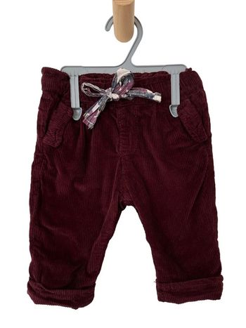 Pantalon bordeaux en velours côtelé - Zara 3-6 mois (68cm)