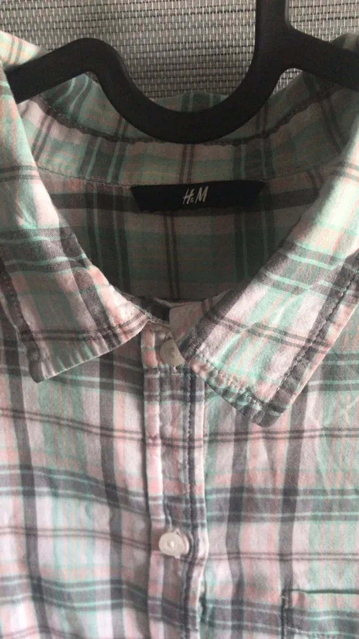Chemise à carreaux verte H&M - photo numéro 5