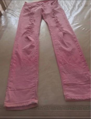 Pantalon troué Rose  coton Taille 36