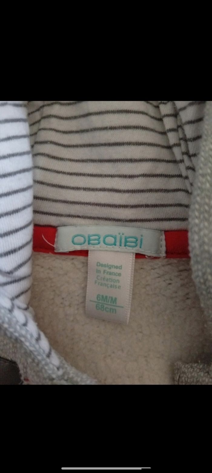 Veste taille 6 mois marque obaībi - photo numéro 2