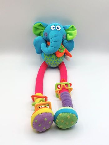 Peluche doudou d'activités éveil Bébé Confort éléphant bleu 50 cm sos doudou