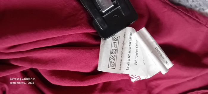 Chemise boutons dorés manches réglables framboise femme M manoukian - photo numéro 17