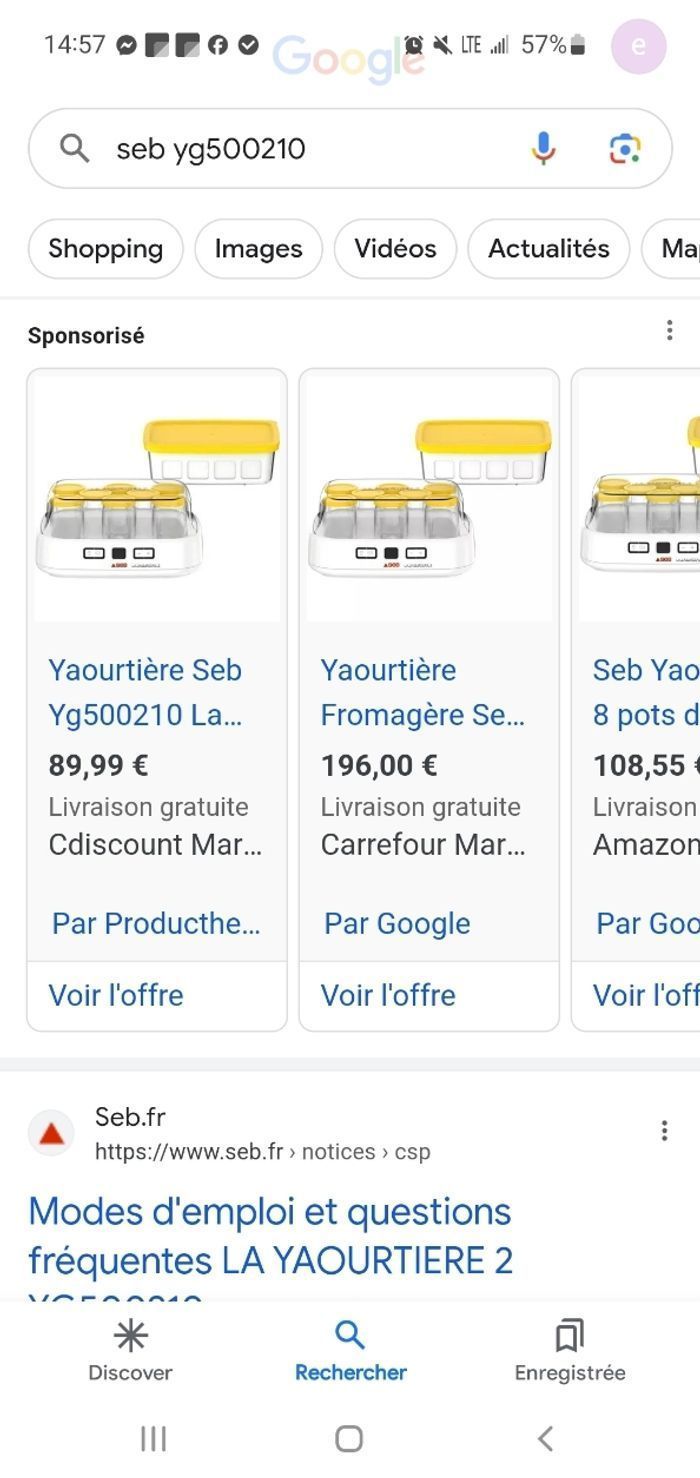 Yaourtière SEB YG500210, 8 pots - photo numéro 3