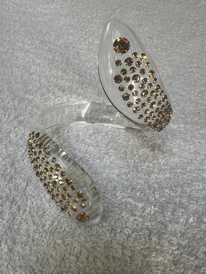 bracelet cristaluna serpenti en cristal acrylique transparent swarovski 400 776 18 neuf - photo numéro 3