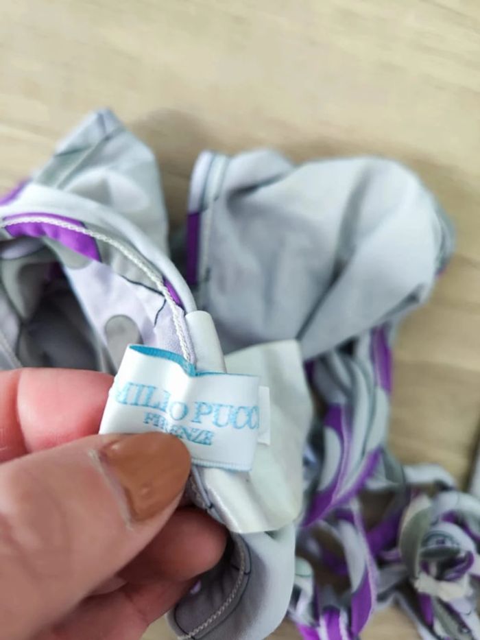Maillot de bain deux pièces gris et violet Emilio Pucci Taille 40 - photo numéro 7