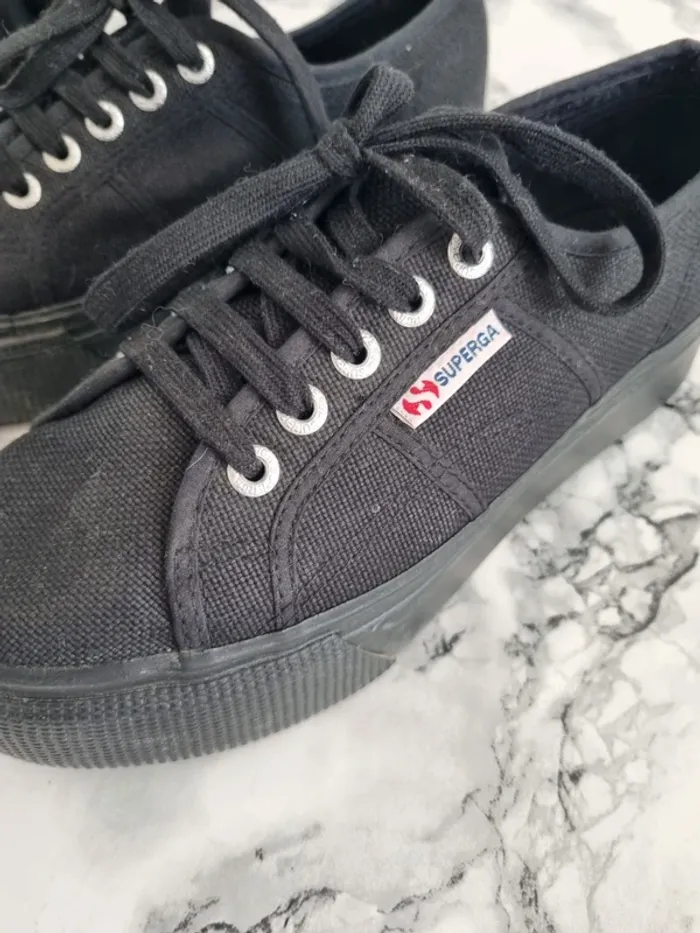 Basket Superga a plate-forme noir - photo numéro 6