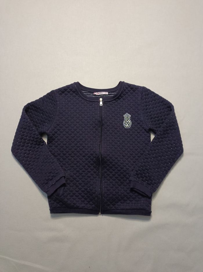 Veste zippée Gémo – Fille 12 ans – Bleu marine & Argenté - photo numéro 3