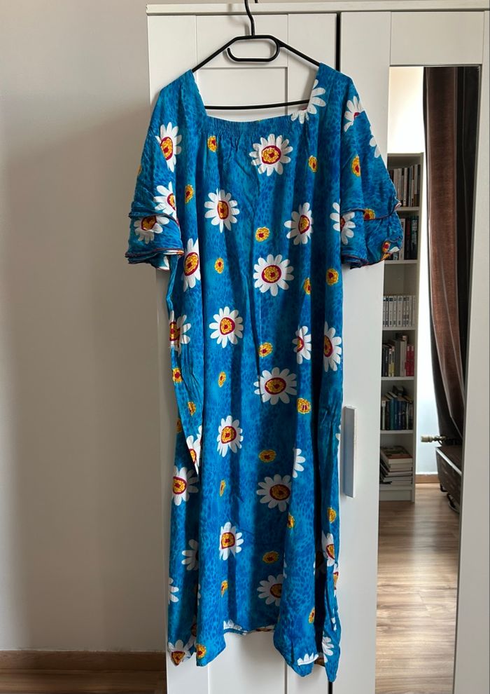 Robe bleu fleuries longue Miss Sonia Made In Indonésia Taille Unique - photo numéro 7