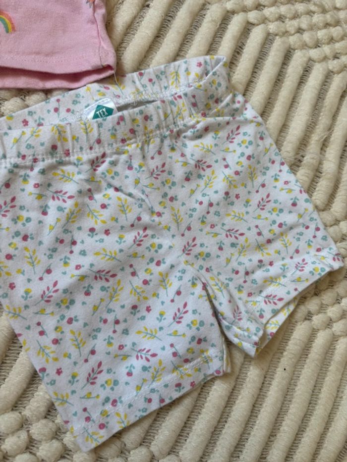 Lot 2 short 1 tee shirt fille 12 mois TEX - photo numéro 3