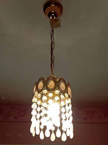 Lustre verre et métal doré