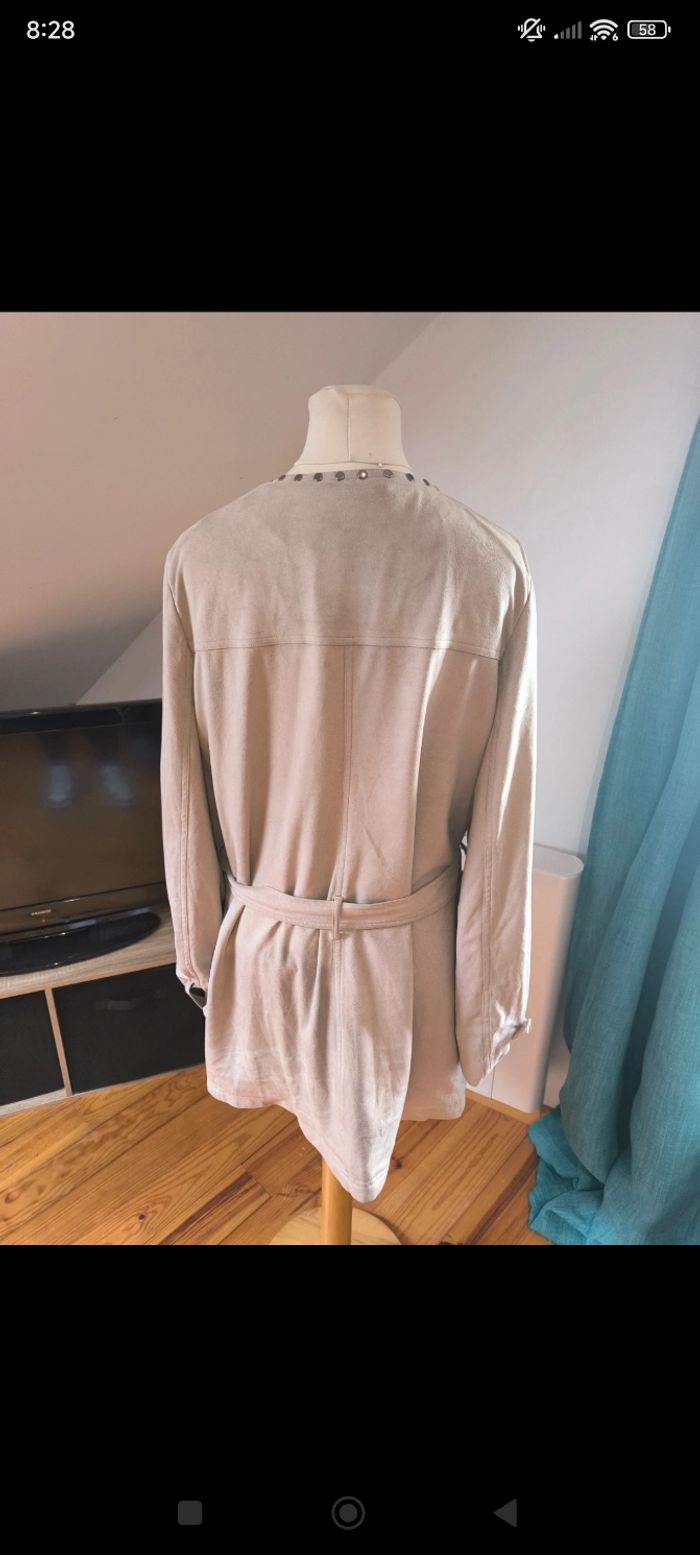 Trench en suédine beige Armand Thiery M - photo numéro 2