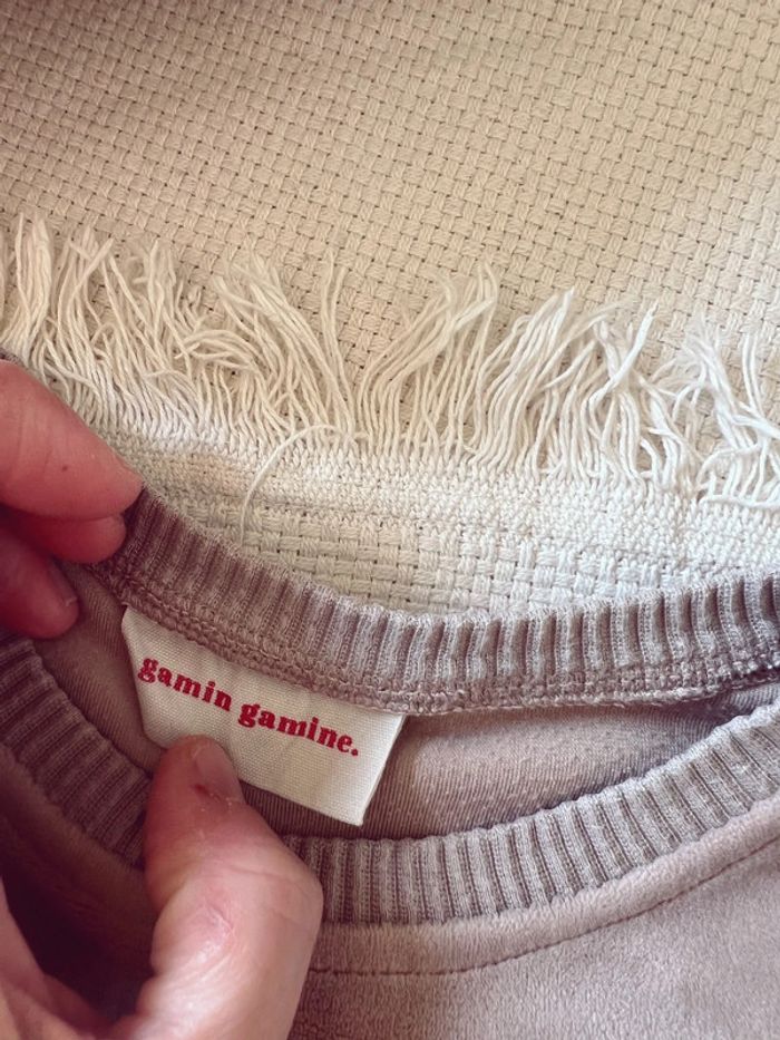 Ensemble gamin gamine mixte unisexe velours pêche beige - photo numéro 6