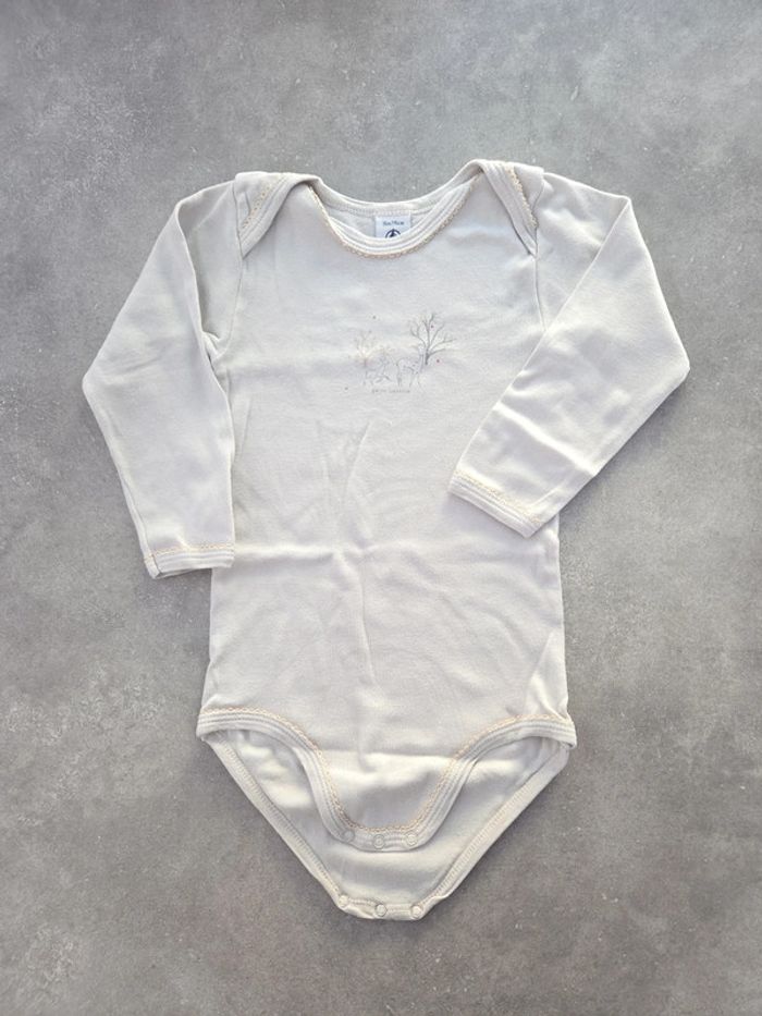 Lot 5 bodies fille manche longue bleu blanc beige motif T36mois-3ans TBE absorba petit bateau - photo numéro 4