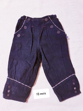 Pantalon velour sergent major 18 mois