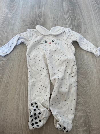 Pyjama blanc et noir mixte 6 mois in extenso