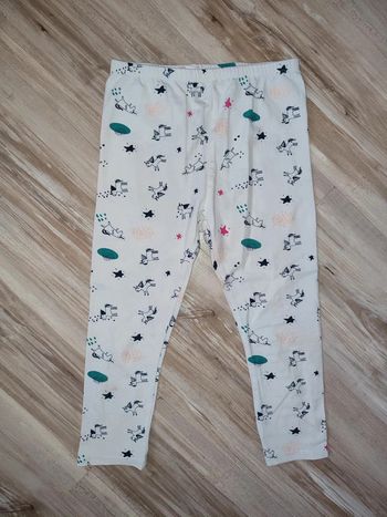 Legging / pantacourt 10 ans fille Gémo blanc avec licornes