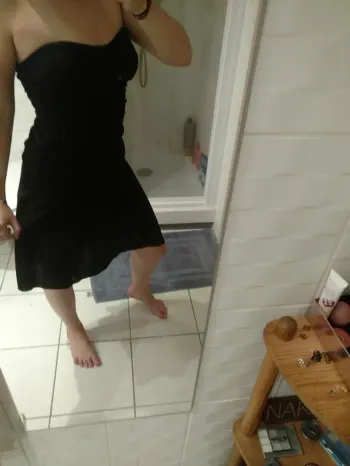 Robe noir bustier cache cache