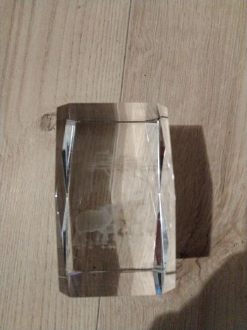 Verre transparent avec Éléphant en décoration à l'intérieur