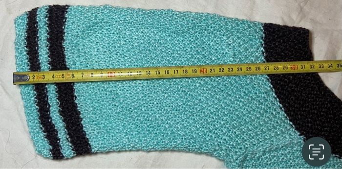 Pull en laine menthe et marron manches 3/4 - photo numéro 5