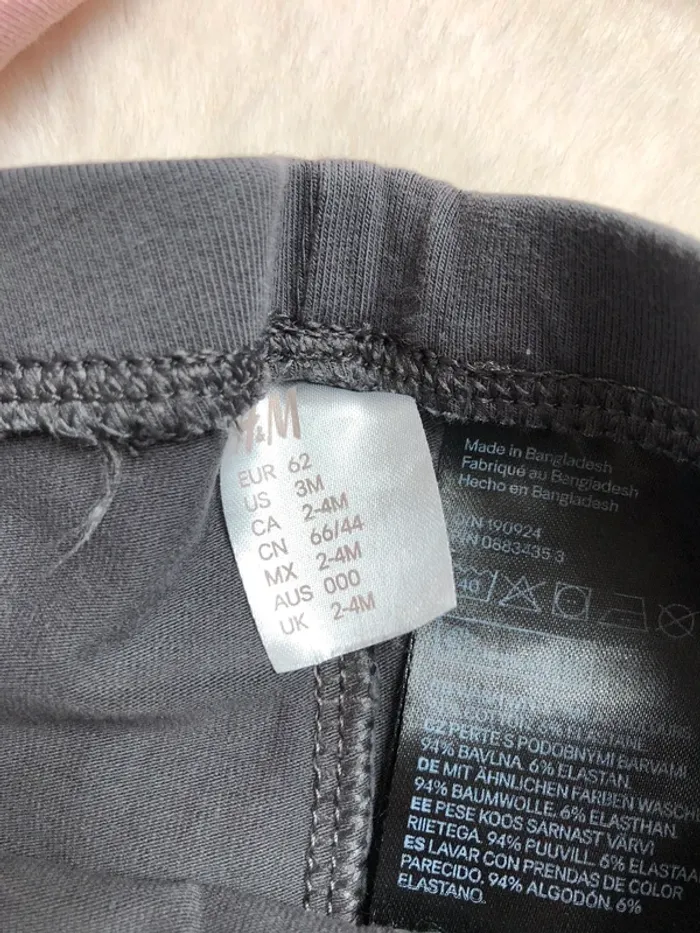 Ensemble legging et haut manches longues col fleuri 3 mois 62cm - H&M et C&A - photo numéro 3