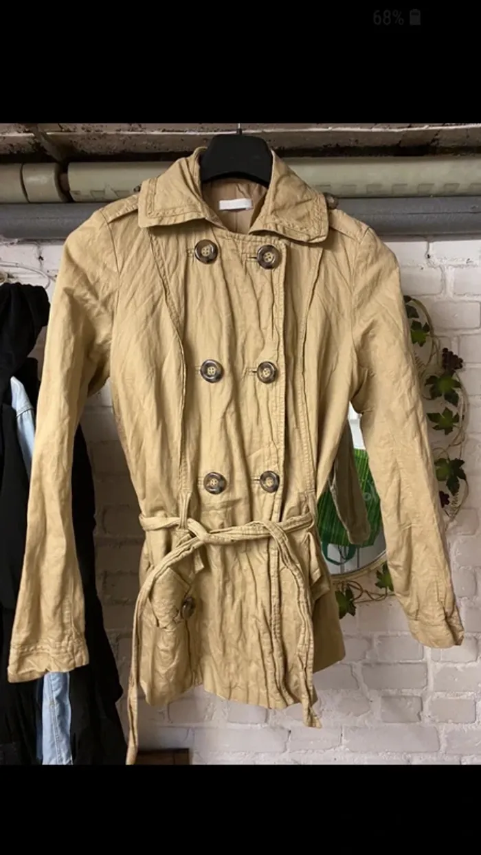 Trench-coat caban veste manteau beige promod 38/40 - photo numéro 2
