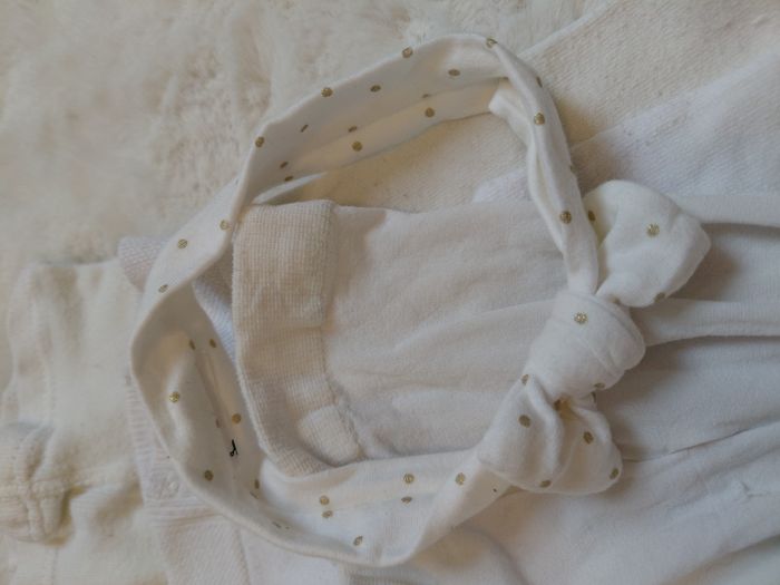 Lot de 3 collants blancs et 1 bandeau pour cheveux - photo numéro 3