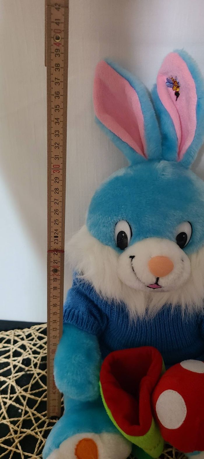 Peluche lapin Lapimax bleu Fizzy, Vintage - photo numéro 4