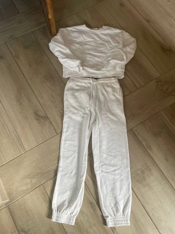 Ensemble survêtement blanc sweat + jogging