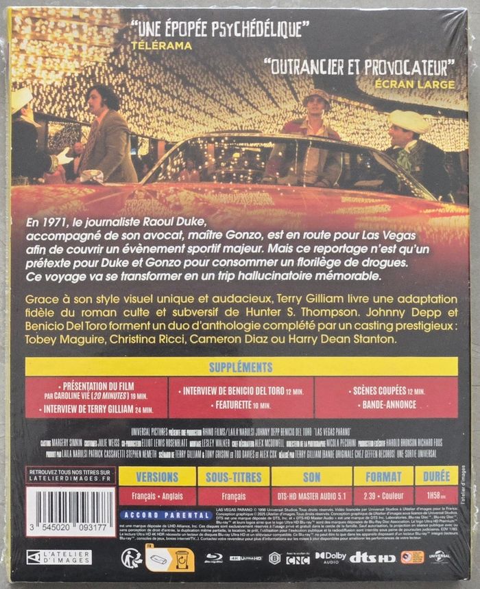 Las Vegas Parano Blu-Ray 4k Ultra Hd (Édition Collector) neuf sous Blister - photo numéro 2