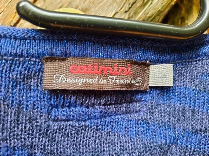 Catimini gilet, bleu rois, touches dorées, 12 ans - photo numéro 5