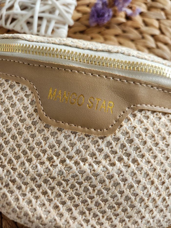 Sac banane tressé paille beige - photo numéro 3