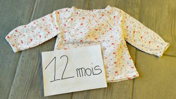 Lot n°259 T-shirt blouse manches longues Obaïbi 12 mois