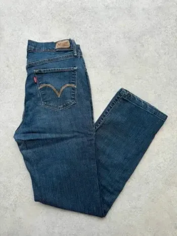 Jeans Levi's 512 W29 FR38 L32 coupe droite bleu marine Femme Women pan520b