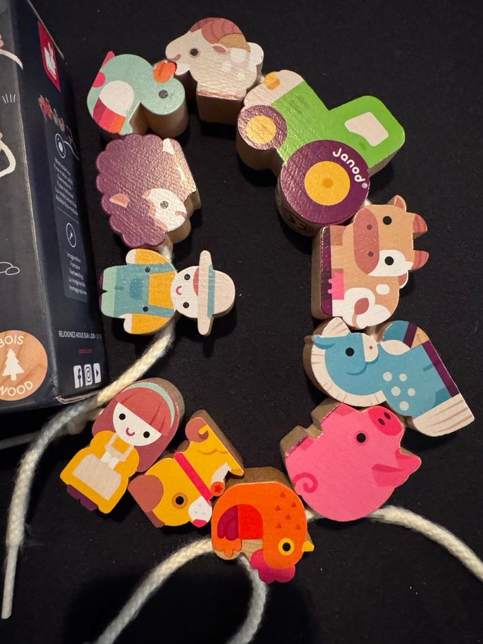 Perles en bois à enfiler la ferme Janod - photo numéro 6