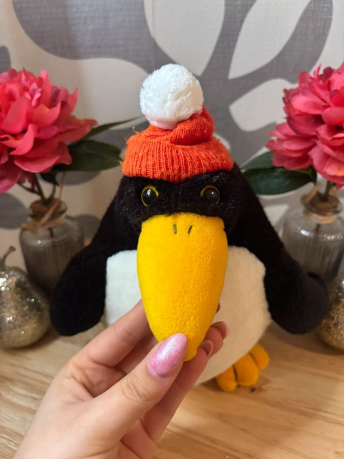 🌺Peluche pingouin noir et blanc avec bonnet🌺 - photo numéro 5