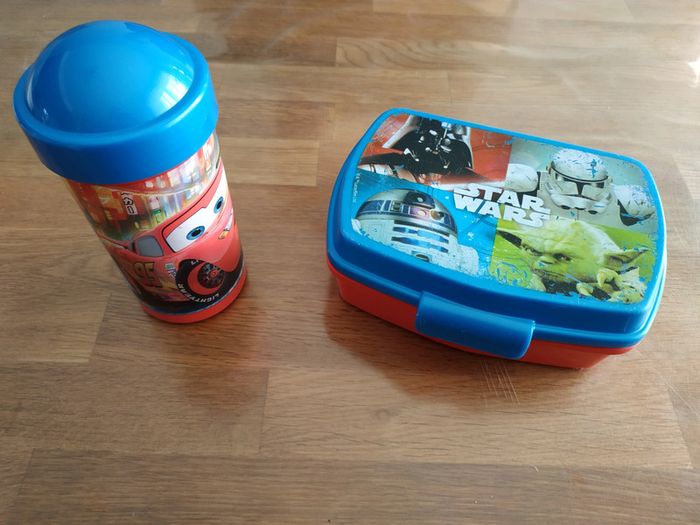 Boite à goûter et gourde garçon