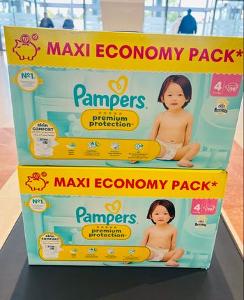 2 packs couche bébé Pampers premium taille 4
