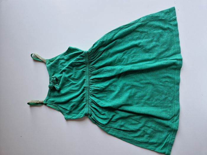 robe verte d'été petites bretelles dorées - photo numéro 1
