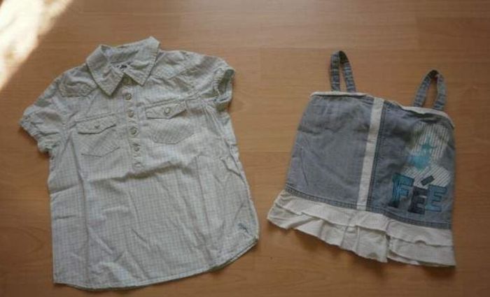 Lot de 5 chemisiers/T-shirts MC Fille 4 ans de marque, dont 2 NEUFS