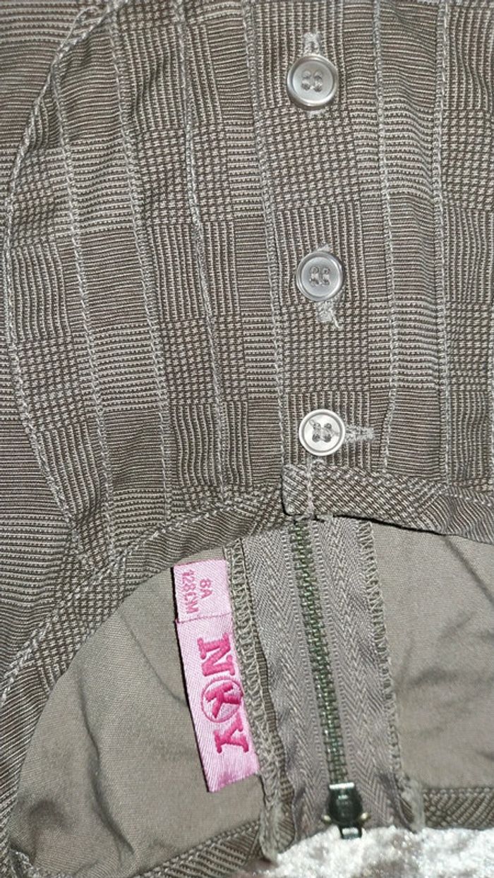 Robe sans manches marron imprimée carreaux by NKY Très bon état 8 ans - photo numéro 6