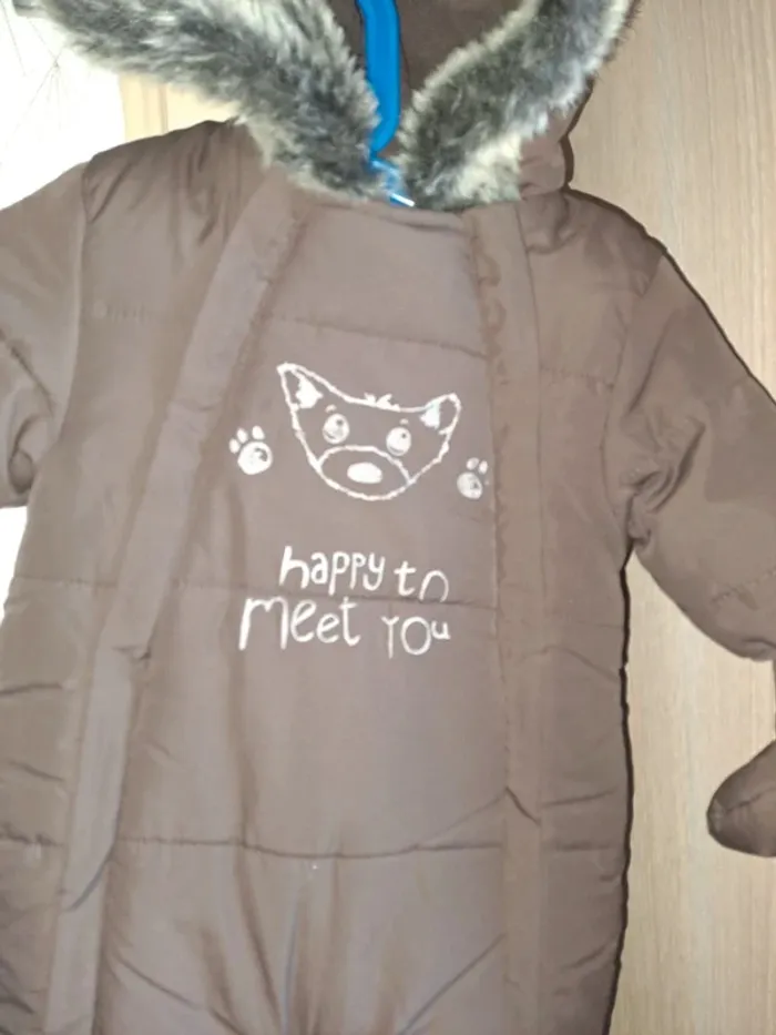 Combinaison bien chaude garçon doublée brioche 3 mois comme neuve marron - photo numéro 2